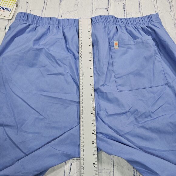 Code Happy Bliss Certainty Mid Rise Flare Drawstring Blue Scrub Pants WOMENS XL - Picture 5 of 11